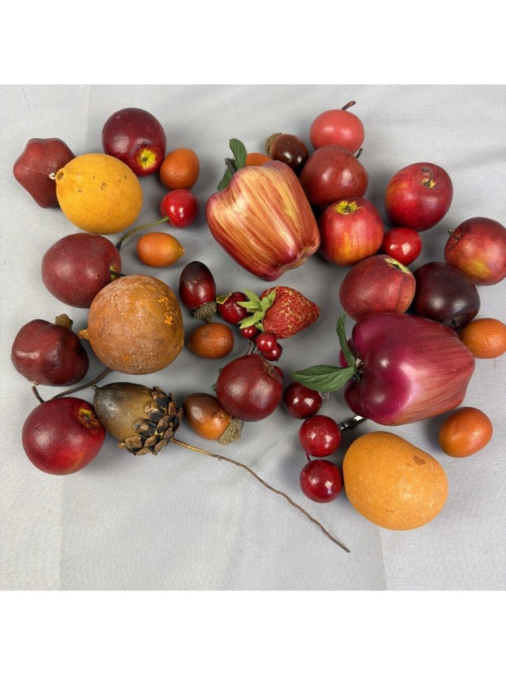 Lot Faux Fruit Plastic Artificial Display Decor Crafts Apple Acorns Orange
